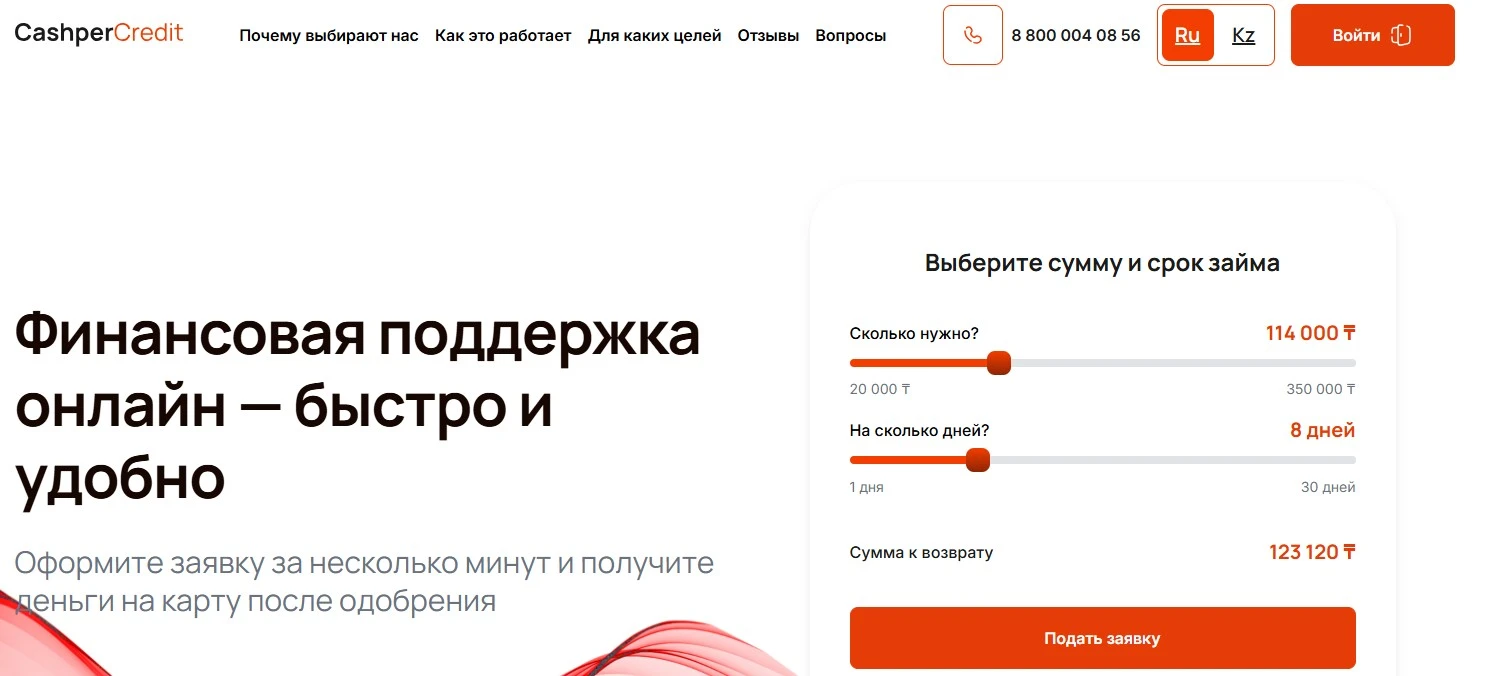 Займ в МФО cashpercredit